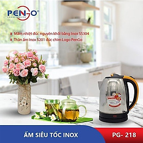 ẤM SIÊU TỐC INOX  1.8L PG - 218 - Hàng Chính Hãng