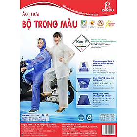 Áo Mưa Bộ Trong Màu Thời Trang Cho Đi Phượt, GIÁ SỈ, RANDO Chính Hãng, Nhựa Trong Bền Bỉ, Siêu Nhẹ, Không Thấm Nước