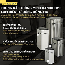 Thùng rác thông minh cảm ứng tự động đóng mở DandiHome - Tặng pin AA