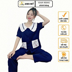 Đồ bộ mặc nhà pijama nữ A ANH MỸ - lụa MANGO - CỘC - DÀI MGTN01