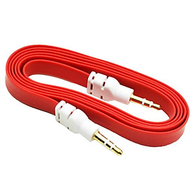 3.5mm Jack Male to Male Audio Cable Cord for Computer Mobile Phone Red