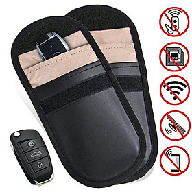 2Pcs Car Key Signal Blocker Case Bag Keyless Entry Fob Guard Signal Blocking Anti-radiation Pouch