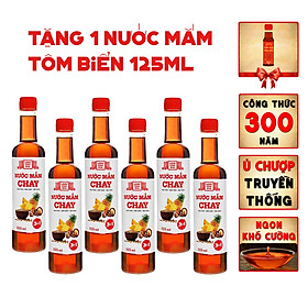 Thùng 6 chai nước mắm CHAY 3 trong 1 Làng Chài Xưa 525ml trái thơm nấm ngọt đậu nành 300 năm truyền thống