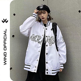 Áo khoác bomber dù unisex form rộng 2 lớp cực đẹp nam nữ thời trang kim gia