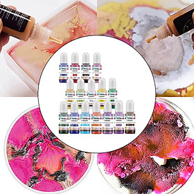 16Pcs 16 Color Epoxy Resin Pigment 10ml Vibrant Color Dye Liquid Dye Concentrate for Acrylic Painting Tumbler Making Paint Drawing DIY Craft