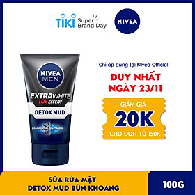 Sữa Rửa Mặt NIVEA MEN Detox Mud Bùn Khoáng Giúp Sáng Da & Mờ Thâm Mụn (100G) - 81775