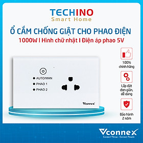 Ổ cắm chống giật cho phao điện, bồn, bể ngầm Vconnex. Nút bấm cảm ứng bật tắt an toàn.