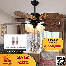 Mua Quạt trần phòng khách có đèn