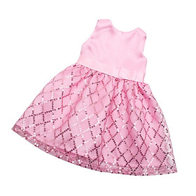 Sequined Checked Dress Sleeveless Dress Skirt For 18inch American Doll Doll