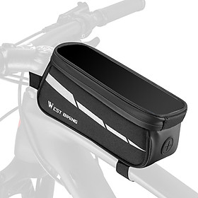 WEST BIKING 1L Bicycle Bag Reflective Bike Frame Fronttube Bag Touchscreen Mobilephone Bag Cycling Bag Road Bike Accessories
