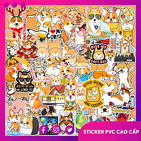Set 50 Hình Sticker Chủ Đề Corgi