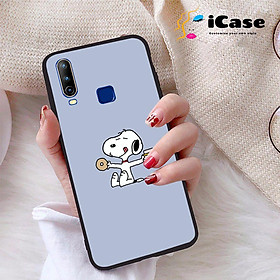 Ốp lưng iCase dành cho Vivo U10 chất liệu viền dẻo lưng cứng nhám TPU có hai lỗ xỏ dây đeo in nổi 4D hình bộ sưu tập Snoopy 05