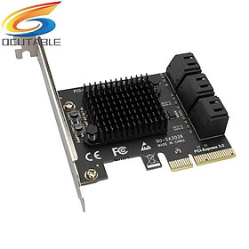 Card Mở Rộng PCIe 6 Cổng SATA III Sang PCI Express 3.0 X4 Thẻ