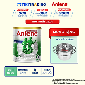 Bao bì mới - Sữa Bột Anlene Hương Vanilla (Hộp Thiếc 800g)