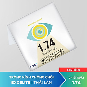 Tròng kính cận/viễn/ loạn siêu mỏng 1.74 chống ánh sáng xanh chính hãng tog mắt kính OURESS