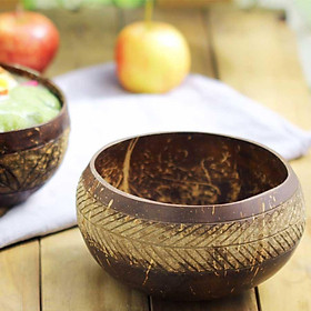 Tô/Chén/Bát gáo dừa hoa văn Cae [Cae Pattern Coconut Bowl]