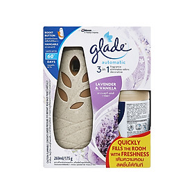 Máy xịt thơm phòng tự động Glade Hương Vani và Oải Hương (175g/269ml)