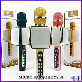 Micro karaoke  không dây sd91 hỗ trợ ghi âm thẻ nhớ  UsB loại 1