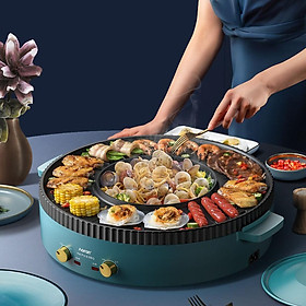 Mua Bếp Lẩu Nướng Đa Năng Không Khói 2 Trong 1- Nồi Tròn Siêu Tiện Dụng - Hàng Chính Hãng
