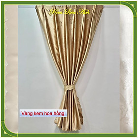Mua  Rèm dán tường | Rèm dán cửa sổ  Lắp đặt dễ dàng không khoan đục - Màu vàng kem họa tiết hoa hồng