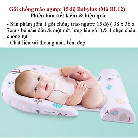 Gối chống trào ngược 15 độ babylux Mã BL12 - Phiên bản tiết kiệm, ngon bổ