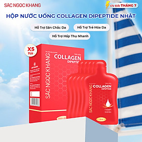 (New) Nước uống Collagen depeptide 5 túi Sắc Ngọc Khang tinh khiết nhập khẩu từ Nhật Bản, đạt chuẩn hàm lượng hấp thụ nhanh & vượt trội giúp trẻ hóa làn da - săn chắc và sáng mịn
