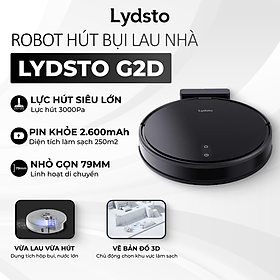 Robot hut bụi lau nhà thông minh Lydsto G2D lực hút 3000Pa diện tích hoạt động 200m2 - Hàng chính hãng