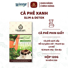 LIONKING - Cà phê XANH phin giấy - Hộp 120g (10 phin giấy x 12g)