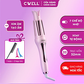 Máy uốn tóc làm xoăn tự động CWell, chất liệu gốm sứ đường kính 32mm, công nghệ ion bảo vệ tóc C01HC - Bản ion âm, Hồng