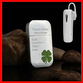 Mua Combo Hộp Quẹt Bật Lửa Gas Đá Khắc Hình Cỏ Bốn Lá BD-311-4 Siêu Mỏng + Tặng Tai Nghe Bluetooth BT01 Thể Thao ( Màu Ngẫu Nhiên )