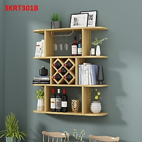 Mua Kệ rượu  kệ treo tường  kệ trang trí phòng khách bằng gỗ KRT301B