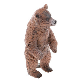 Realistic Standing Brown Bear Wild Animal Model Action Figure Kids Toy Gift