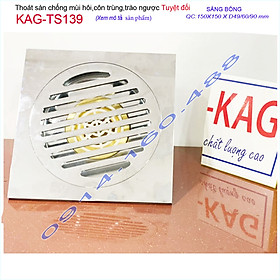 Mua Thoát sàn chống hôi nhà tắm 15x15cm KAG-TS139  phễu thoát sàn chống trào thoát nước nhanh chăn tóc tốt dễ sửa chữa