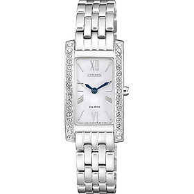 Đồng Hồ Citizen Nữ Đính Đá Swarovski Dây Kim Loại Máy Eco-Drive EX1470-86A - Mặt Trắng (18x30mm)