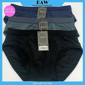 Quần Lót Nam sợi thun lạnh thông hơi kháng khuẩn, Quần Sịp Nam co giãn 4 chiều thấm hút mồ hôi cực tốt thương hiệu BAW combo 3 màu ngẫu nhiên NT7987 - Com