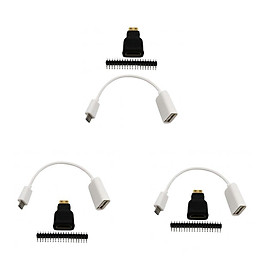3 sets HDMI Male to Female+ USB to USB +Male GPIO for Raspberry Pi Zero