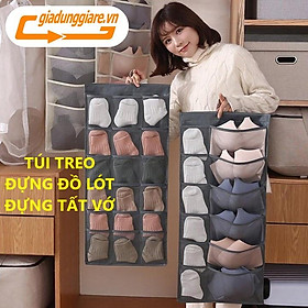 TÚI ĐỰNG ĐỒ LÓT tất vớ treo tủ có 30 ngăn hai mặt - Vải chống ẩm chống bụi chứa nhiều đồ nhỏ TIỆN DỤNG gọn gàng