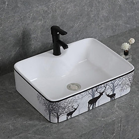 Chậu lavabo đặt bàn họa tiết hoa văn