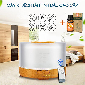 Máy xông tinh dầu SẮC XUÂN cao cấp dung tích 500ml. Máy khuếch tán tinh dầu. Tặng kèm lọ tinh dầu Cam tươi VEMODA (Đức 10ml). Giúp khuếch tán, tỏa hương tinh dầu, khử mùi, thanh lọc không khí.
