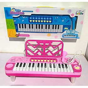 Đồ Chơi Âm nhạc và phát triển ngôn ngữ -Đàn Piano Có Đèn Nhạc Và Micro Chuẩn Âm- Cho bé từ 0 đến 5 tuổi- 2 màu xanh hồng