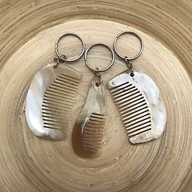 Combo 3 Móc treo chìa khóa / Chiếc lược mini bằng sừng trâu (OTH019) Nhỏ gọn - Tiện lợi
