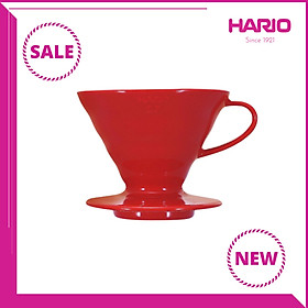 Mua Phễu sứ pha cà phê Hario màu Đỏ (V60-VDC-02R - Kèm muỗng đo lường)