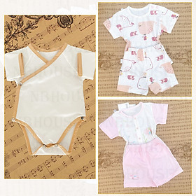 Set 3 Bộ Đồ Sơ Sinh Cotton Khác Mẫu Cho Bé Trai Và Bé Gái (2 Bộ Rời, 1 Bộ Bodysuit)