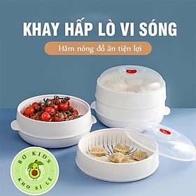 Mua Bộ Khay Hấp Lò Vi Sóng Việt Nhật (5625) chịu nhiệt tốt -Khay hấp thức ăn  Xửng hấp đồ ăn  bánh bao