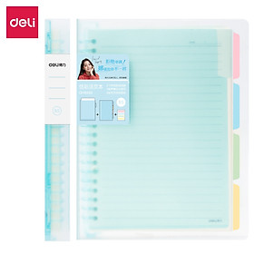 Sổ Tay Ghi Chép B5 Gáy Lò Xo 60 Trang Deli - Xanh Dương/Hồng/Vàng/Xanh Lá - QHB560