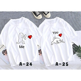 Áo Thun cặp Nam-Nữ in hình NÉ THÍNH cực dễ thương , thích hợp cho các cặp đôi trẻ trung, năng động, cho các nhóm bạn đi đêm, đi phượt, bão, nhìn đã mắt, bao ngầu, bao chất!