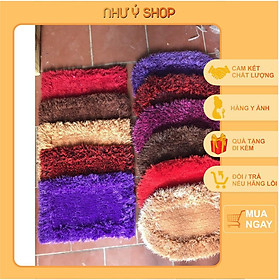 Mua Thảm lông xù kim tuyến chùi chân hình bầu dục khổ lớn ( Đồ gia dụng Như Ý )