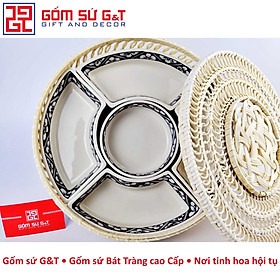 Mua Khay mứt tết vẽ hoa chanh Gốm Sứ G&T