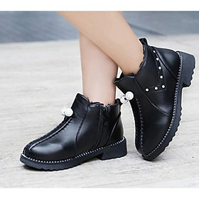 Giày boot ống bé gái châu pha lê SC005