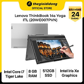 Hình ảnh Laptop Lenovo ThinkBook 14s Yoga ITL i7 1165G7/8GB/512GB/14"F/Touch/Pen/Win11/(20WE007PVN)/Xám - Hàng chính hãng